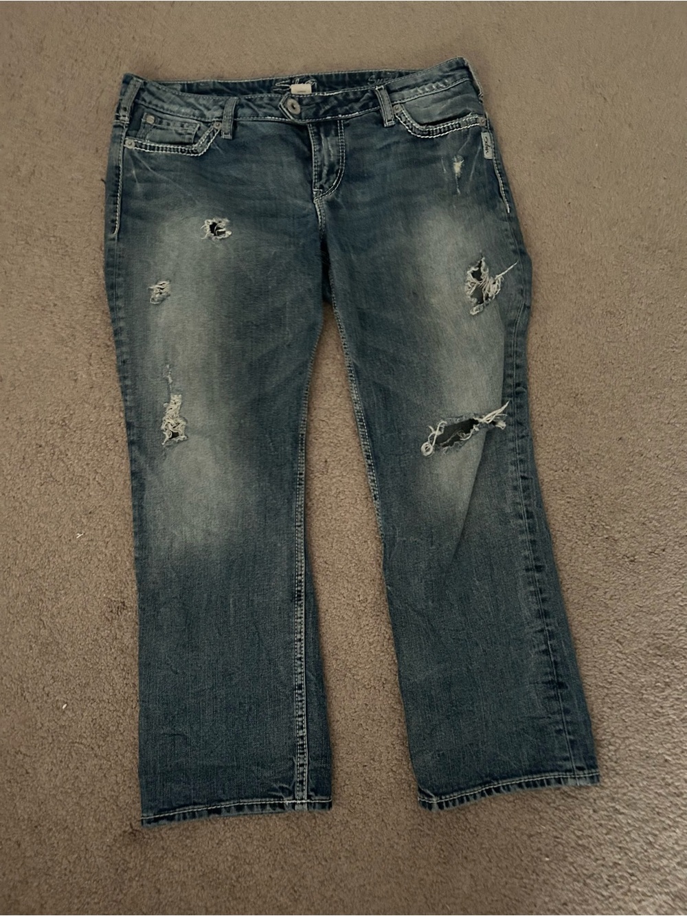 Silver capri jeans
